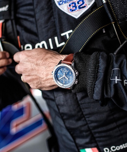 HAMILTON（ハミルトン）の「HAMILTON [ハミルトン] 腕時計 Khaki Aviation （カーキ アヴィエーション） X-Wind GMT クロノ クオーツ 46MM ブルー×ブラウン（アナログ腕時計・メンズ・ブルー・FREE）」の6枚目の写真