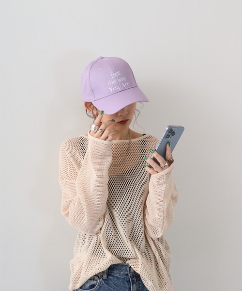 セール】jou jou lier ブリム幅広ツイルロゴ刺繍CAP（キャップ