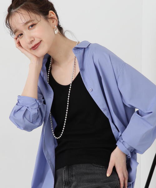 N.（N. Natural Beauty Basic）（エヌエヌナチュラルビューティーベーシック）の「◆テレコタンクトップ（タンクトップ・レディース・ベージュ/ブラック/オフホワイト・MEDIUM）」の9枚目の写真