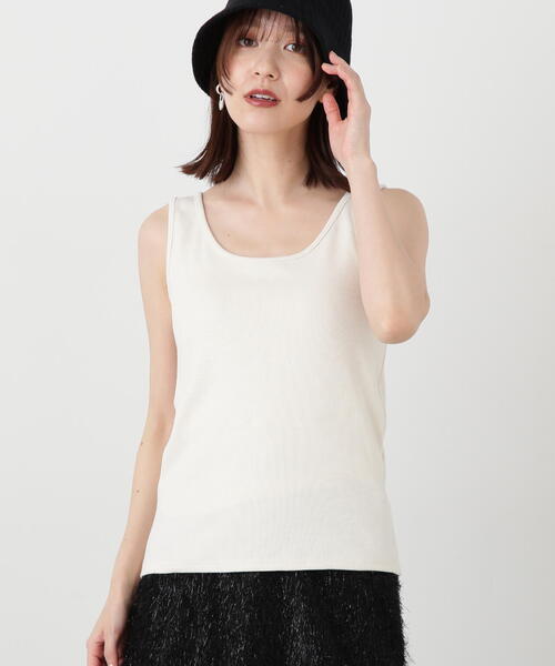 N.（N. Natural Beauty Basic）（エヌエヌナチュラルビューティーベーシック）の「◆テレコタンクトップ（タンクトップ・レディース・ベージュ/ブラック/オフホワイト・MEDIUM）」の17枚目の写真