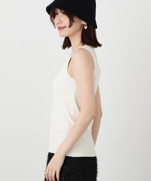 N.（N. Natural Beauty Basic）（エヌエヌナチュラルビューティーベーシック）の「◆テレコタンクトップ（タンクトップ・レディース・ベージュ/ブラック/オフホワイト・MEDIUM）」の18枚目の写真