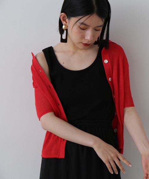 N.（N. Natural Beauty Basic）（エヌエヌナチュラルビューティーベーシック）の「◆テレコタンクトップ（タンクトップ・レディース・ベージュ/ブラック/オフホワイト・MEDIUM）」の3枚目の写真