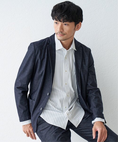 IKKA LOUNGE（イッカラウンジ）の「GOKU楽ワークスイスカラーシャツ（シャツ/ブラウス・メンズ・ネイビー/ホワイト・L/M/S/XL）」の21枚目の写真
