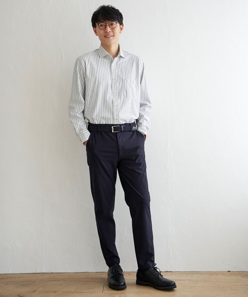 IKKA LOUNGE（イッカラウンジ）の「GOKU楽ワークスイスカラーシャツ（シャツ/ブラウス・メンズ・ネイビー/ホワイト・L/M/S/XL）」の3枚目の写真