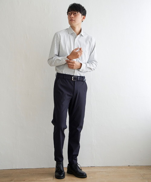 IKKA LOUNGE（イッカラウンジ）の「GOKU楽ワークスイスカラーシャツ（シャツ/ブラウス・メンズ・ネイビー/ホワイト・L/M/S/XL）」の4枚目の写真