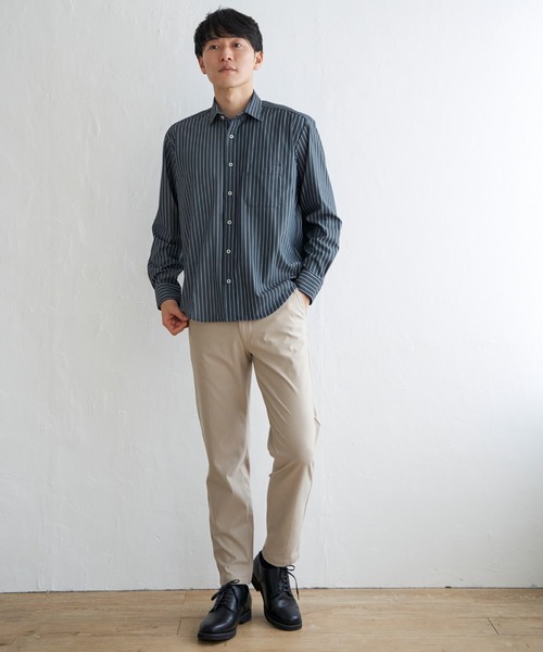 IKKA LOUNGE（イッカラウンジ）の「GOKU楽ワークスイスカラーシャツ（シャツ/ブラウス・メンズ・ネイビー/ホワイト・L/M/S/XL）」の5枚目の写真