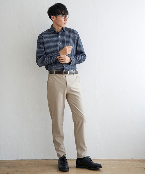 IKKA LOUNGE（イッカラウンジ）の「GOKU楽ワークスイスカラーシャツ（シャツ/ブラウス・メンズ・ネイビー/ホワイト・L/M/S/XL）」の6枚目の写真