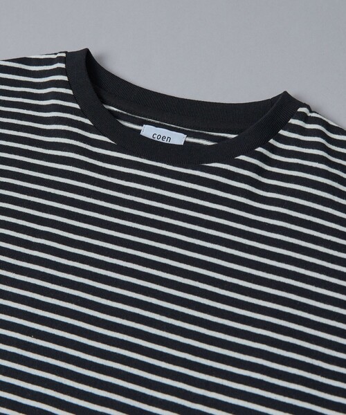 coen（コーエン）の「USAコットンレトロボーダーTシャツ（WEB限定カラー）（Tシャツ/カットソー・レディース・ブラック/ライトブルー/ブラウン/ライム/ベージュ/オレンジ/ロイヤルブルー/ホワイト・M/L）」の13枚目の写真