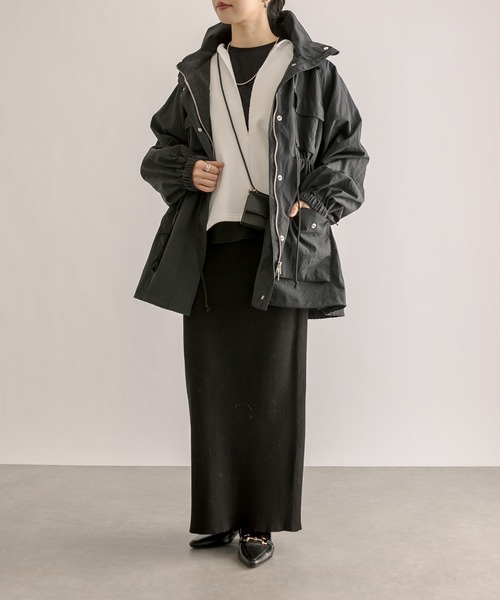 RIVE DROITE(リヴドロワ)の「フーデッドマウンテンパーカー(マウンテンパーカー・レディース・ブラック/カーキ/ライトグレー・FREE)」の4枚目の写真