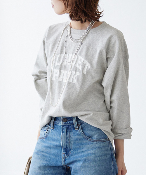 SLOBE IENA(スローブイエナ)の「【Champion / チャンピオン】SLOBE別注 フットボールロンTEE(Tシャツ/カットソー・レディース・ライトグレー/ホワイト/ベージュ・FREE)」の10枚目の写真