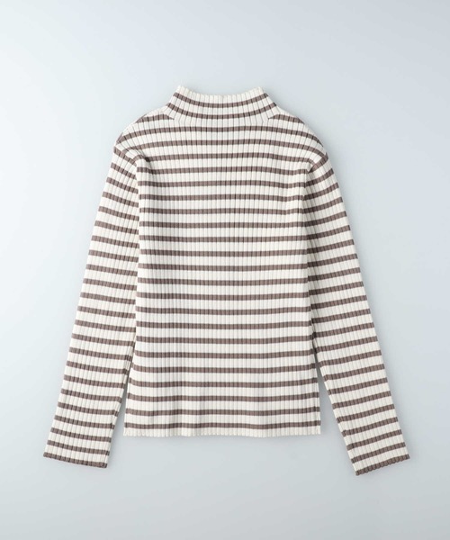 HONEYSUCKLE ROSE（ハニーサックルローズ）の「【HONEYSUCKLE ROSE】ハイゲージリブニット（ニット/セーター・レディース・オフホワイト/ブラック/ブラック×ホワイト/ホワイト×カーキブラウン・M/L）」の8枚目の写真