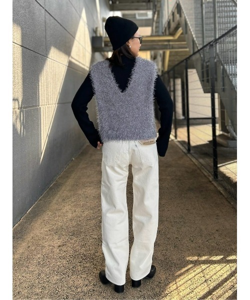 HONEYSUCKLE ROSE（ハニーサックルローズ）の「【HONEYSUCKLE ROSE】ハイゲージリブニット（ニット/セーター・レディース・オフホワイト/ブラック/ブラック×ホワイト/ホワイト×カーキブラウン・M/L）」の21枚目の写真