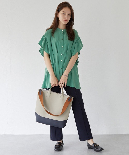 LAVEANGE（ラビアンジェ）の「キャンバスカラーストラップバッグ（ショルダーバッグ・レディース・イエロー/グリーン/ライトグレー・F）」の19枚目の写真