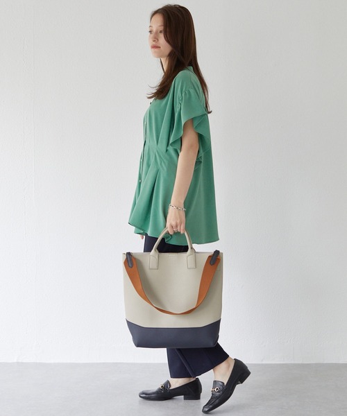 LAVEANGE（ラビアンジェ）の「キャンバスカラーストラップバッグ（ショルダーバッグ・レディース・イエロー/グリーン/ライトグレー・F）」の21枚目の写真