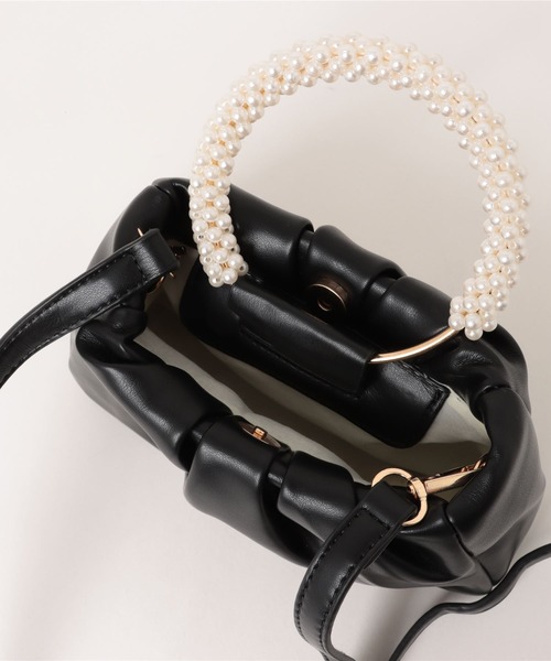 MERLOT(メルロー)の「パールハンドバッグ(ハンドバッグ・レディース・ブラック/ホワイト・FREE)」の8枚目の写真