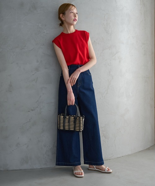 ROPE' PICNIC（ロペピクニック）の「ゼロスリーブニットプルオーバー/UVカット・洗濯機OK・冷感（ニット/セーター・レディース・ホワイト系その他5/ブラック/レッド/ライトグレー/オフホワイト・38）」の19枚目の写真