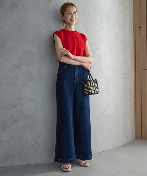 ROPE' PICNIC（ロペピクニック）の「ゼロスリーブニットプルオーバー/UVカット・洗濯機OK・冷感（ニット/セーター・レディース・ホワイト系その他5/ブラック/レッド/ライトグレー/オフホワイト・38）」の20枚目の写真