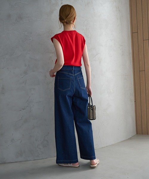 ROPE' PICNIC（ロペピクニック）の「ゼロスリーブニットプルオーバー/UVカット・洗濯機OK・冷感（ニット/セーター・レディース・ホワイト系その他5/ブラック/レッド/ライトグレー/オフホワイト・38）」の21枚目の写真