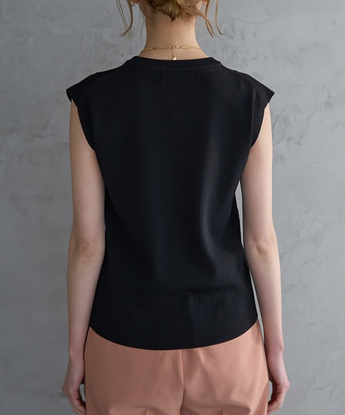 ROPE' PICNIC（ロペピクニック）の「ゼロスリーブニットプルオーバー/UVカット・洗濯機OK・冷感（ニット/セーター・レディース・ホワイト系その他5/ブラック/レッド/ライトグレー/オフホワイト・38）」の13枚目の写真