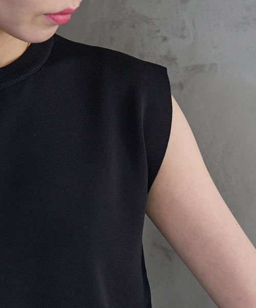ROPE' PICNIC（ロペピクニック）の「ゼロスリーブニットプルオーバー/UVカット・洗濯機OK・冷感（ニット/セーター・レディース・ホワイト系その他5/ブラック/レッド/ライトグレー/オフホワイト・38）」の15枚目の写真
