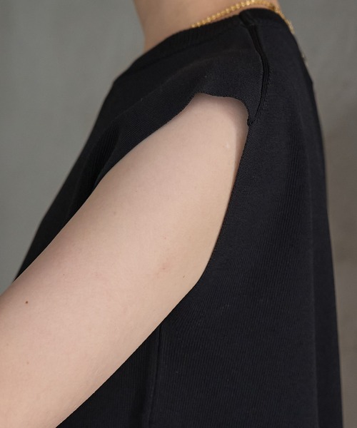 ROPE' PICNIC（ロペピクニック）の「ゼロスリーブニットプルオーバー/UVカット・洗濯機OK・冷感（ニット/セーター・レディース・ホワイト系その他5/ブラック/レッド/ライトグレー/オフホワイト・38）」の17枚目の写真