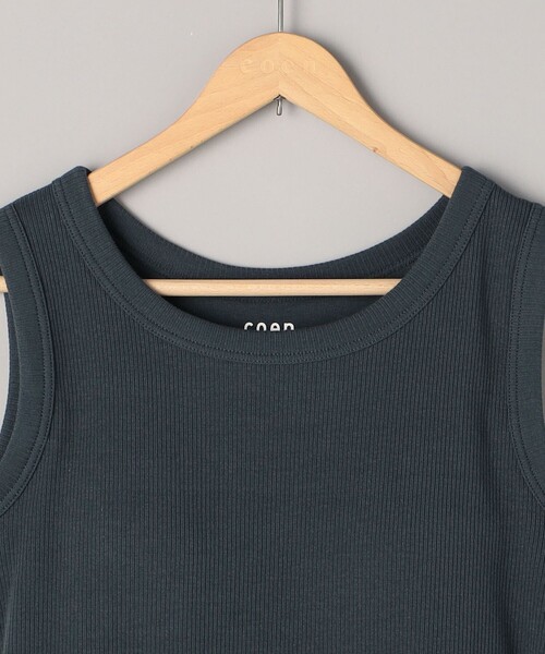 coen（コーエン）の「ベーシックカップ付きリブタンク（タンクトップ・レディース・オフホワイト/ダークグリーン/ダークグレー/ベージュ・M/L）」の19枚目の写真