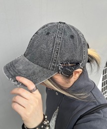 Never mind the XU（ネバーマインドザエックスユー）の「【Never mind the XU】wash denim cap / 【ネバーマインド ザ エックスユー】ウォッシュデニムキャップ（キャップ）」