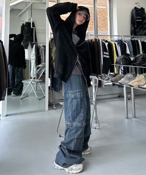 Never mind the XU(ネバーマインドザエックスユー)の「【Never mind the XU】wash denim cap / 【ネバーマインド ザ エックスユー】ウォッシュデニムキャップ(キャップ・メンズ・ブラック/ブルー・ONE SIZE)」の22枚目の写真