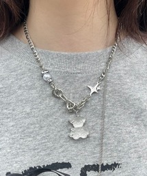 Never mind the XU / Chikashitsu+ | 韓国ファッション nmtc + エヌエムティーシープラス bear pendant necklace くまちゃんネックレス ベアネックレス スターネックレス チェーンネックレス シルバーネックレス シルバーアクセサリー ストリートファッション 韓国ストリート(ネックレス)