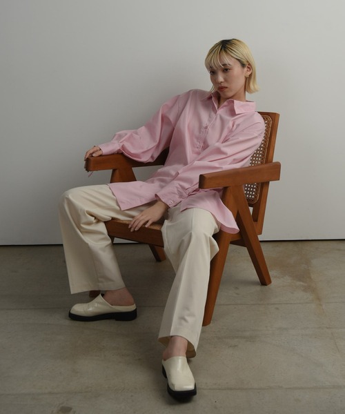 Amiur（エミレ）の「back drawstring smooth shirt / バックドローストリングスムースシャツ（シャツ/ブラウス・レディース・ブルー/ホワイト/ピンク・FREE）」の14枚目の写真