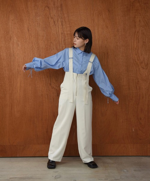 Amiur（エミレ）の「back drawstring smooth shirt / バックドローストリングスムースシャツ（シャツ/ブラウス・レディース・ブルー/ホワイト/ピンク・FREE）」の18枚目の写真