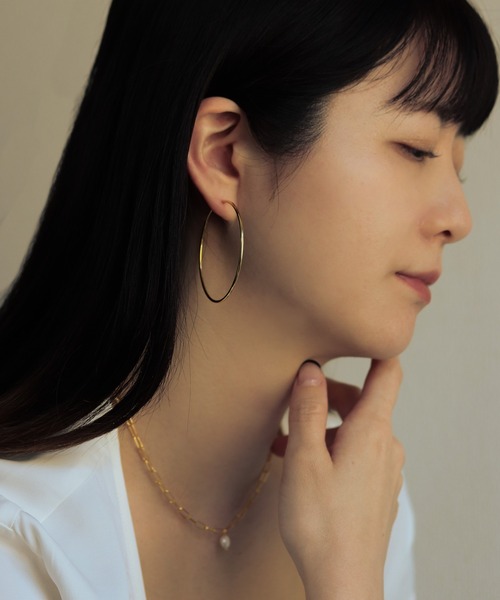 bonu.(ボヌ)の「【silver925】フープピアス/大(ピアス(両耳用)・レディース・シルバー/ゴールド・FREE)」の12枚目の写真
