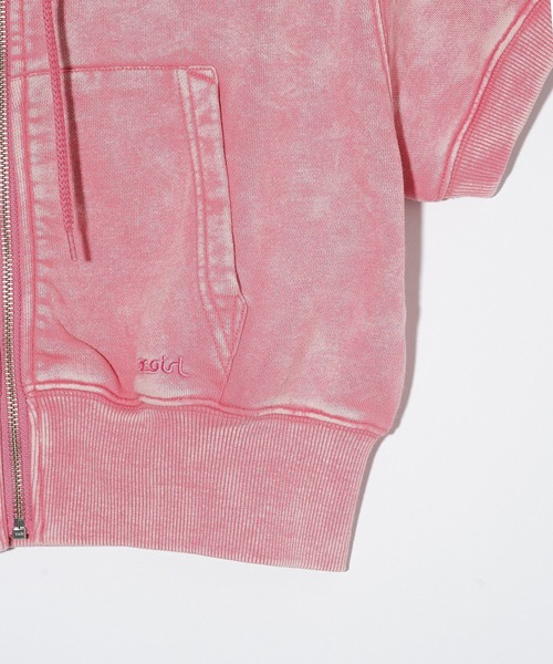 X-girl（エックスガール）の「COMPACT S/S HOODIE（パーカー・レディース・ブルー/ブラック/ピンク・S/M）」の18枚目の写真