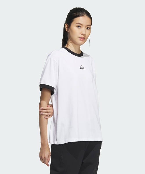 adidas(アディダス)の「ワーディング ルーズフィット シングルジャージー 半袖Tシャツ / アディダス adidas(Tシャツ/カットソー・レディース・ホワイト・X-LARGE/SMALL/MEDIUM/LARGE/XX-LARGE)」の7枚目の写真