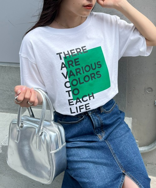 CIAOPANIC TYPY（チャオパニックティピー）の「USAコットンアソートロゴ裾ラウンドTEE（Tシャツ/カットソー・レディース・ホワイト系その他/ホワイト/ホワイト系その他2・ONE SIZE）」の2枚目の写真