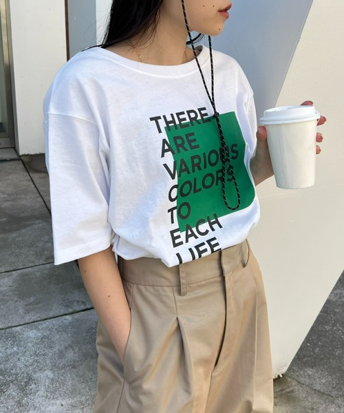 CIAOPANIC TYPY（チャオパニックティピー）の「USAコットンアソートロゴ裾ラウンドTEE（Tシャツ/カットソー・レディース・ホワイト系その他/ホワイト/ホワイト系その他2・ONE SIZE）」の16枚目の写真