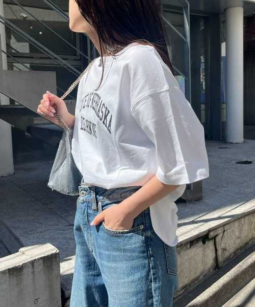 CIAOPANIC TYPY（チャオパニックティピー）の「USAコットンアソートロゴ裾ラウンドTEE（Tシャツ/カットソー・レディース・ホワイト系その他/ホワイト/ホワイト系その他2・ONE SIZE）」の9枚目の写真