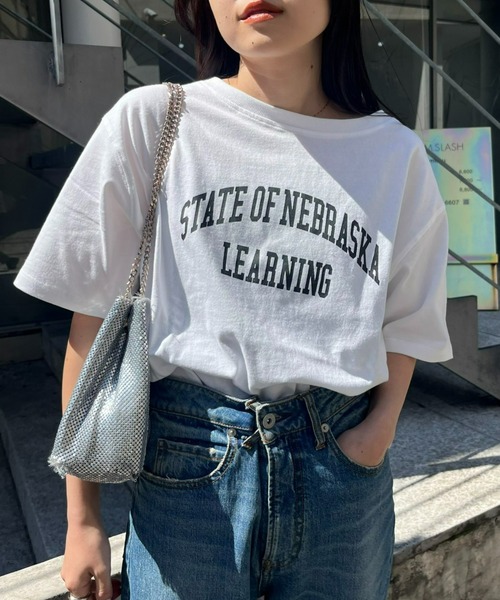 CIAOPANIC TYPY（チャオパニックティピー）の「USAコットンアソートロゴ裾ラウンドTEE（Tシャツ/カットソー・レディース・ホワイト系その他/ホワイト/ホワイト系その他2・ONE SIZE）」の8枚目の写真