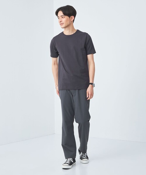 green label relaxing（グリーンレーベルリラクシング）の「スパニッシュピマ ミックス クルーネック Tシャツ（Tシャツ/カットソー・メンズ・ライトグレー/オフホワイト/ピンク/ダークグレー・XL/M/XXL/L/S）」の5枚目の写真