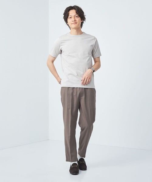 green label relaxing（グリーンレーベルリラクシング）の「スパニッシュピマ ミックス クルーネック Tシャツ（Tシャツ/カットソー・メンズ・ライトグレー/オフホワイト/ピンク/ダークグレー・XL/M/XXL/L/S）」の7枚目の写真