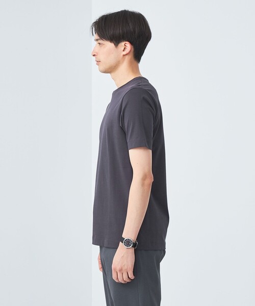 green label relaxing（グリーンレーベルリラクシング）の「スパニッシュピマ ミックス クルーネック Tシャツ（Tシャツ/カットソー・メンズ・ライトグレー/オフホワイト/ピンク/ダークグレー・XL/M/XXL/L/S）」の10枚目の写真