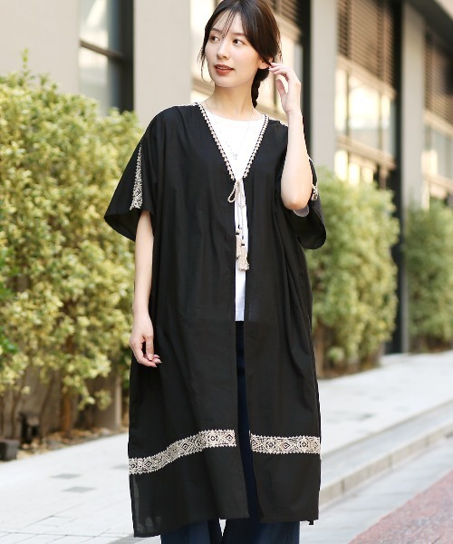 チチカカ(チチカカ)の「ジオメトリック刺繍カーディガン(カーディガン/ボレロ・レディース・マスタード/ブルー/ブラック・FREE)」の5枚目の写真