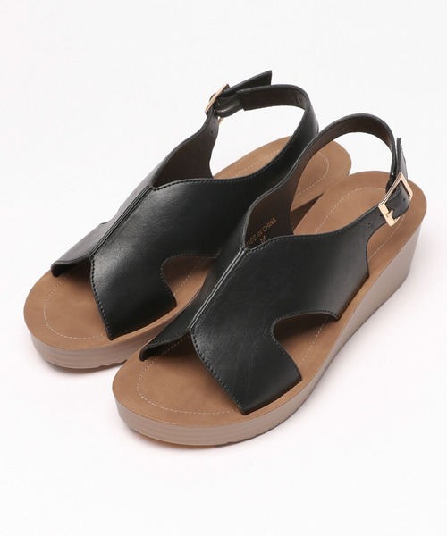 LEPSIM(レプシィム)の「クッションウェッジサンダル 996273(サンダル・レディース・グレイッシュベージュ/ブラック/シルバー・LARGE/MEDIUM/SMALL)」の4枚目の写真