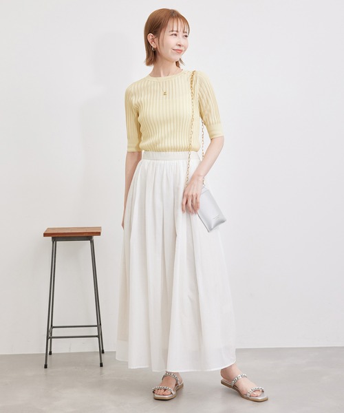 ROPE' PICNIC(ロペピクニック)の「メタルライクヤーンニットプルオーバー(ニット/セーター・レディース・ホワイト/ブラック/クリーム・38)」の12枚目の写真