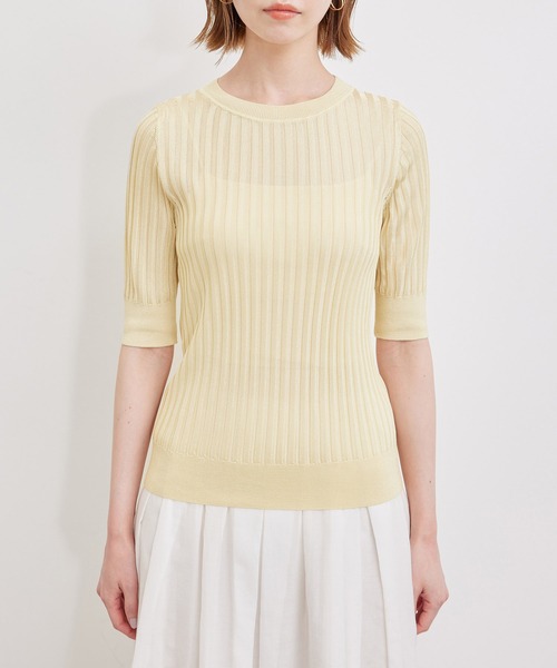 ROPE' PICNIC(ロペピクニック)の「メタルライクヤーンニットプルオーバー(ニット/セーター・レディース・ホワイト/ブラック/クリーム・38)」の4枚目の写真