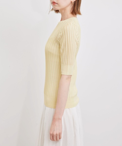 ROPE' PICNIC(ロペピクニック)の「メタルライクヤーンニットプルオーバー(ニット/セーター・レディース・ホワイト/ブラック/クリーム・38)」の5枚目の写真