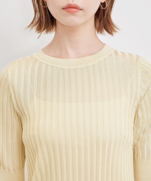 ROPE' PICNIC(ロペピクニック)の「メタルライクヤーンニットプルオーバー(ニット/セーター・レディース・ホワイト/ブラック/クリーム・38)」の7枚目の写真