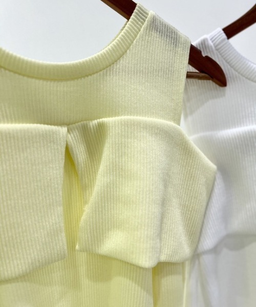 ipugo(イプゴ)の「ipugo/イプゴ 2WAYオフショルリブトップス 秋物 秋服 2026年秋冬(Tシャツ/カットソー・レディース・ピンク/ホワイト/イエロー・FREE)」の21枚目の写真
