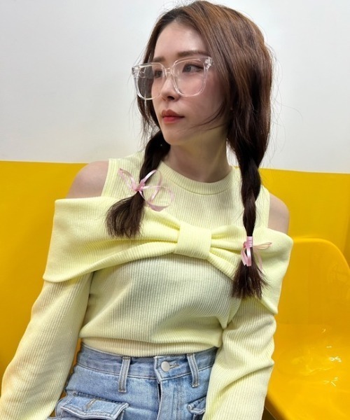 ipugo(イプゴ)の「ipugo/イプゴ 2WAYオフショルリブトップス 秋物 秋服 2026年秋冬(Tシャツ/カットソー・レディース・ピンク/ホワイト/イエロー・FREE)」の10枚目の写真
