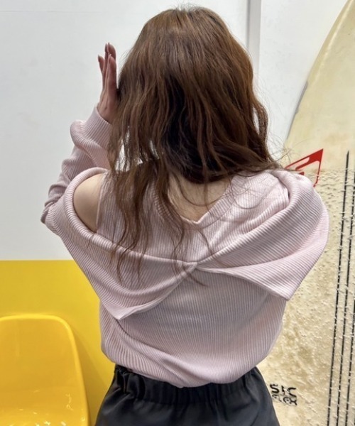 ipugo(イプゴ)の「ipugo/イプゴ 2WAYオフショルリブトップス 秋物 秋服 2026年秋冬(Tシャツ/カットソー・レディース・ピンク/ホワイト/イエロー・FREE)」の9枚目の写真